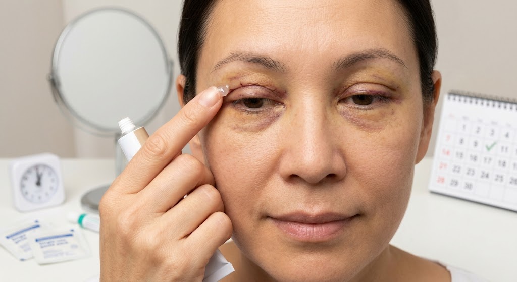 how long to use ointment after blepharoplasty