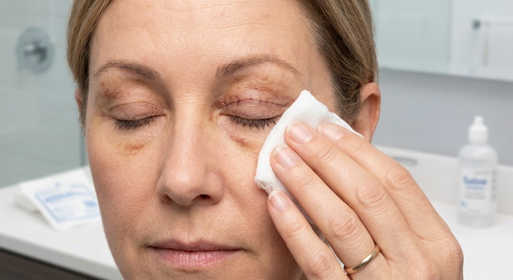 when can i wash my eyes after blepharoplasty